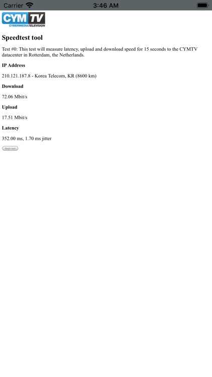 CYMTV Speed Test screenshot-4