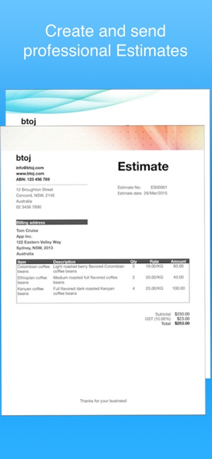 Job Estimate & Invoice Maker