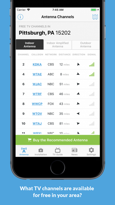NoCable: OTA Antenna, TV Guide Screenshot on iOS