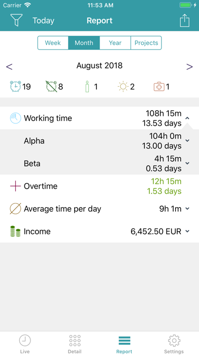 aXTimes Pro - time tracking screenshot 4