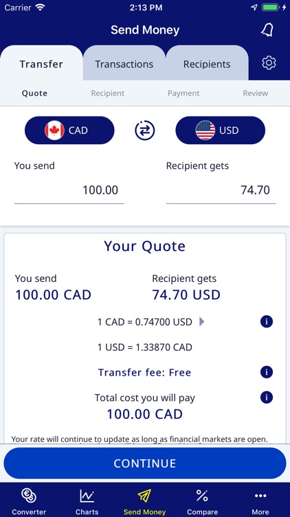 Xe monthly average rates