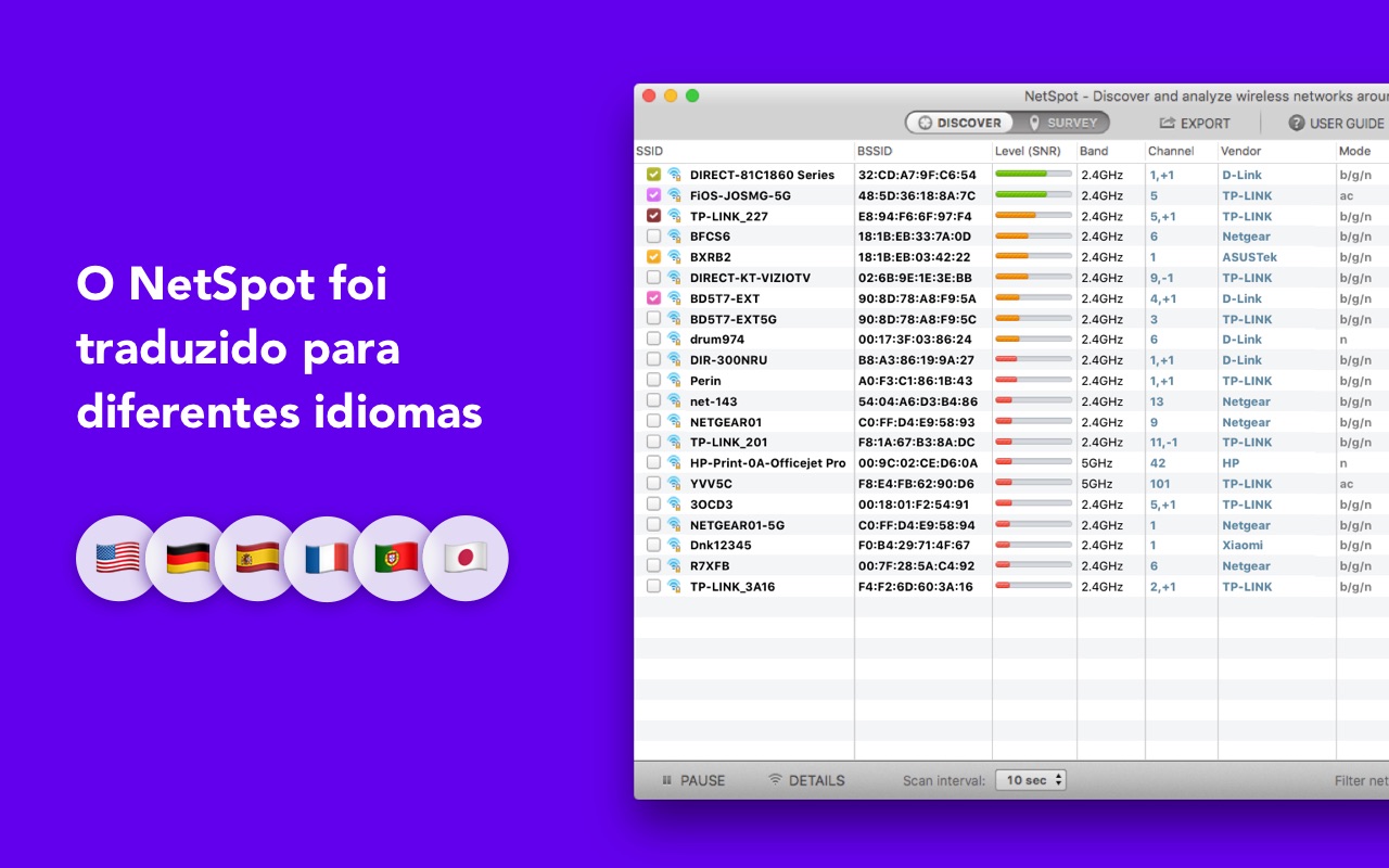 Screenshot do app NetSpot Home