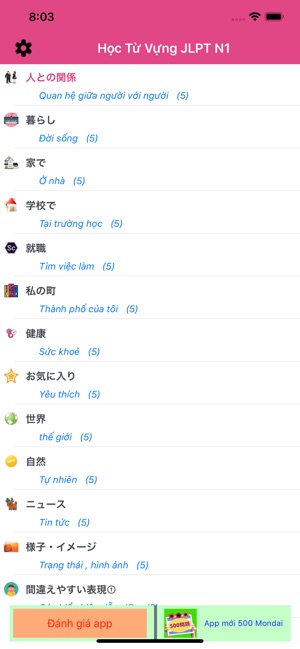 Từ Vựng N1 ( Tiếng Nhật JLPT )(圖2)-速報App