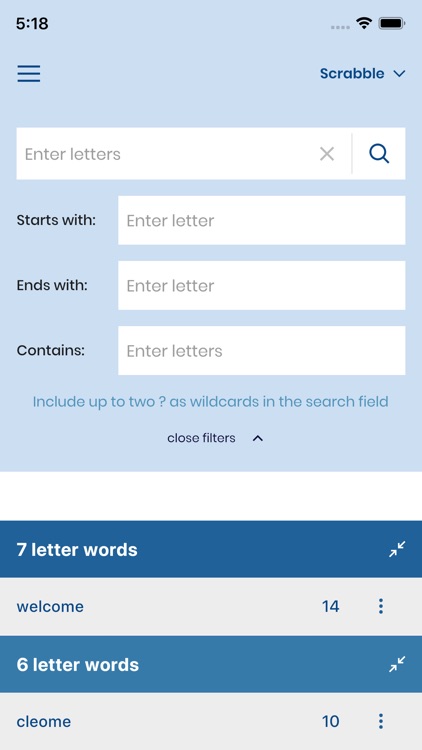 WordFinder: Unscramble words