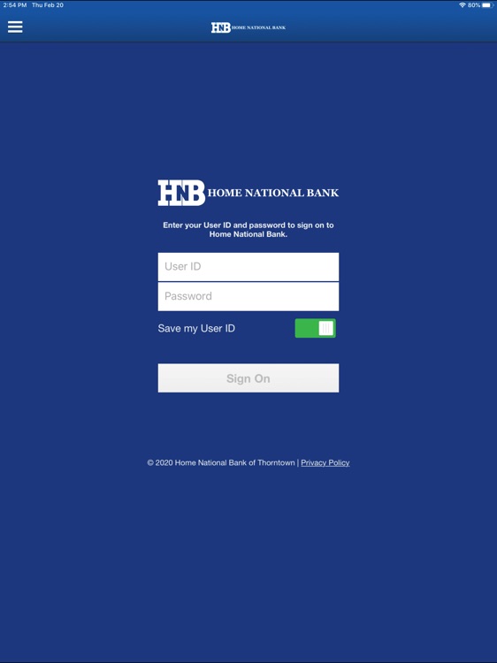 Home National Bank Mobile-iPad