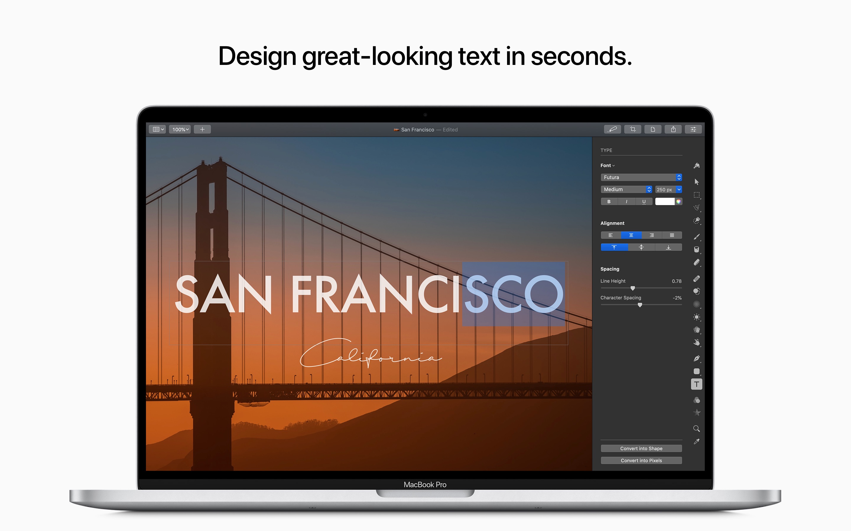 Screenshot do app Pixelmator Pro