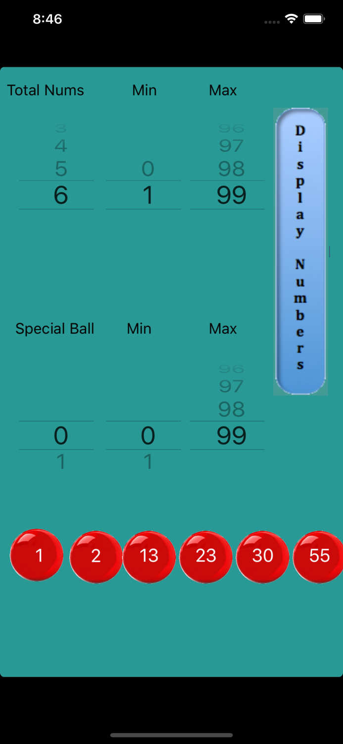 Quick Pick Numbers App