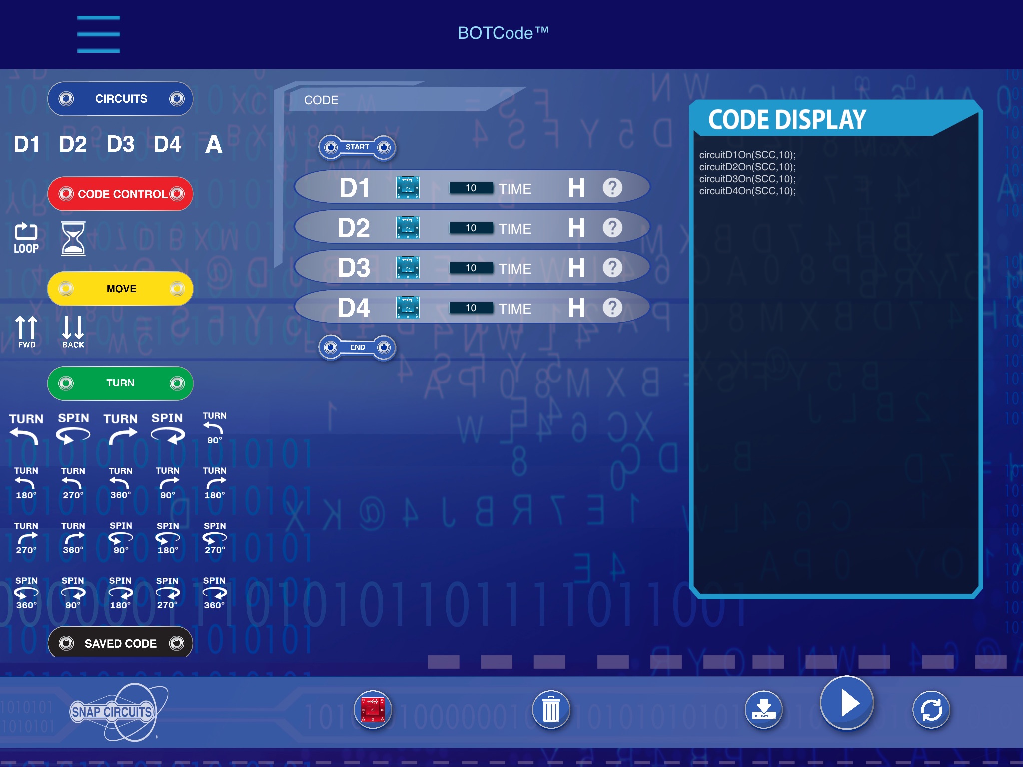 Snap Circuits® Coding screenshot 4