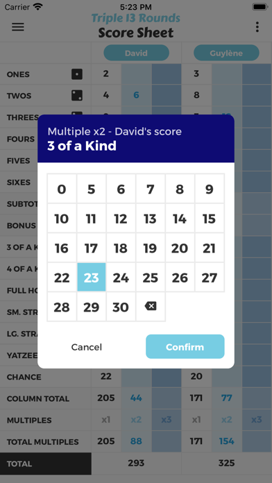 Triple 13 Rounds Score Sheet screenshot 3