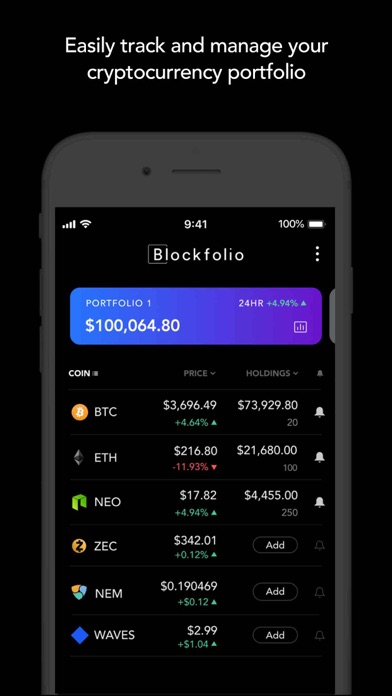 Blockfolio Bitcoin/Altcoin App screenshot