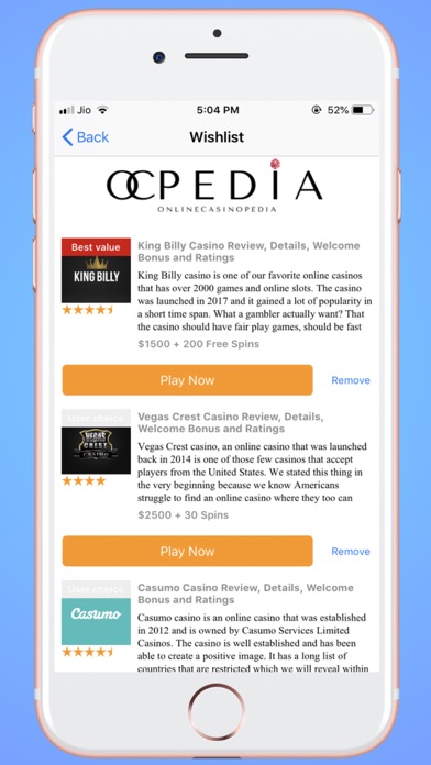 Screenshot #3 pour OCPedia: Online Casino Finder
