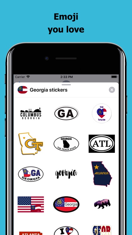 Georgia emojis - USA stickers