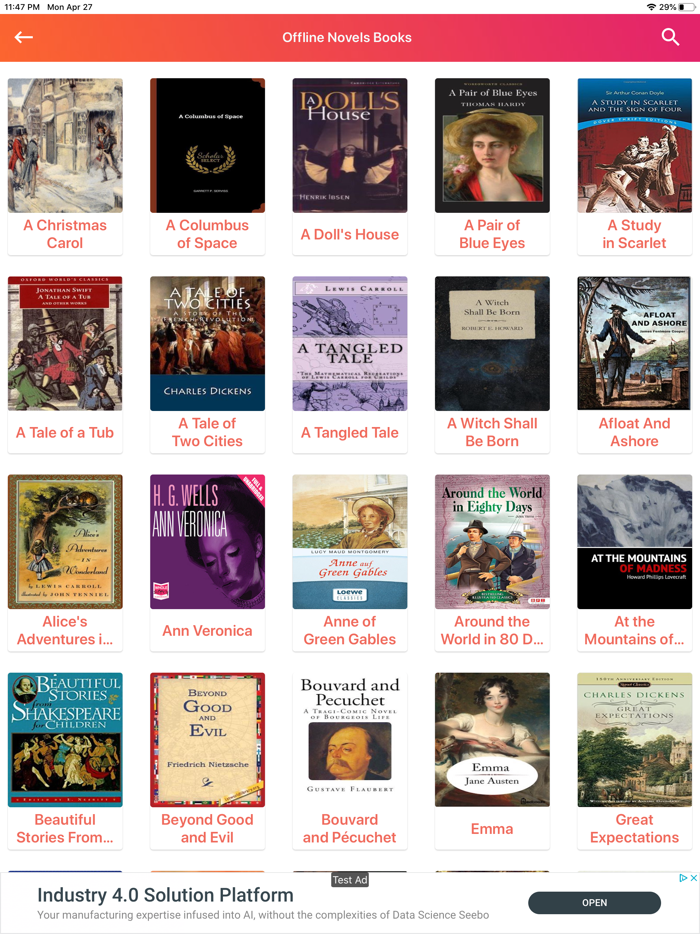 English Novel Books - Offline