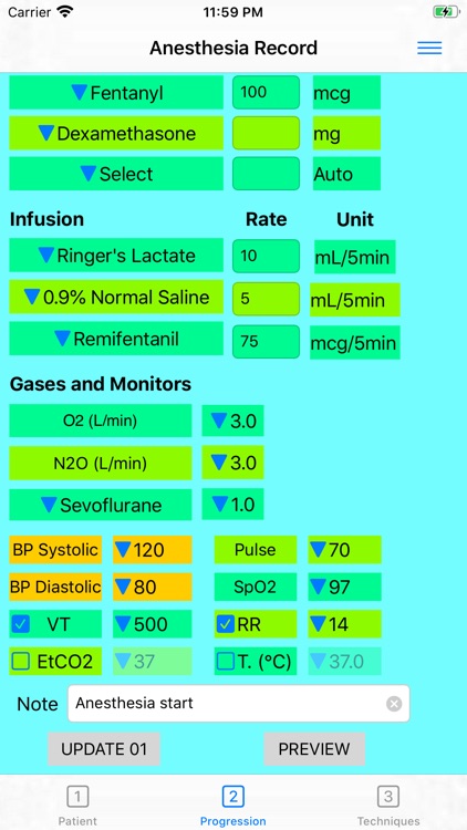 Anesthesia Record