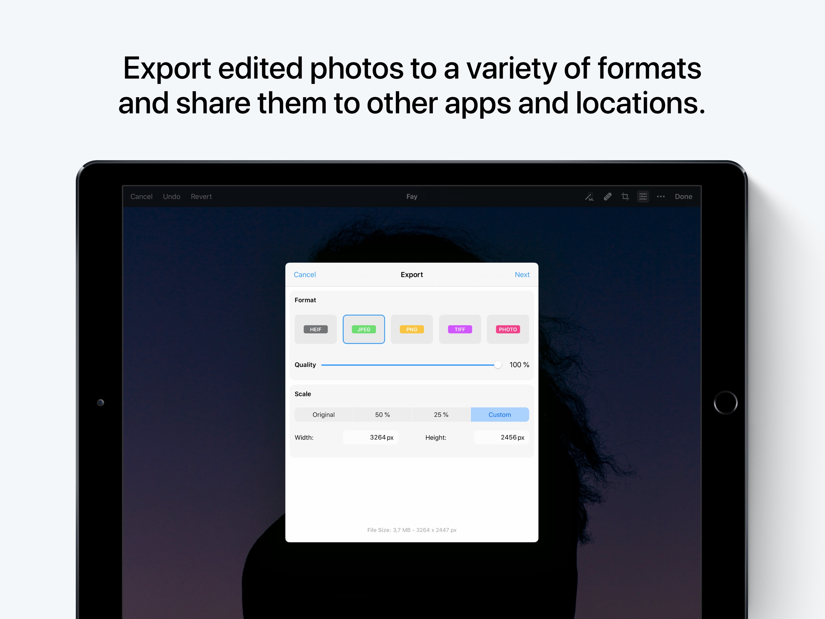 Screenshot do app Pixelmator Photo: Pro Editor