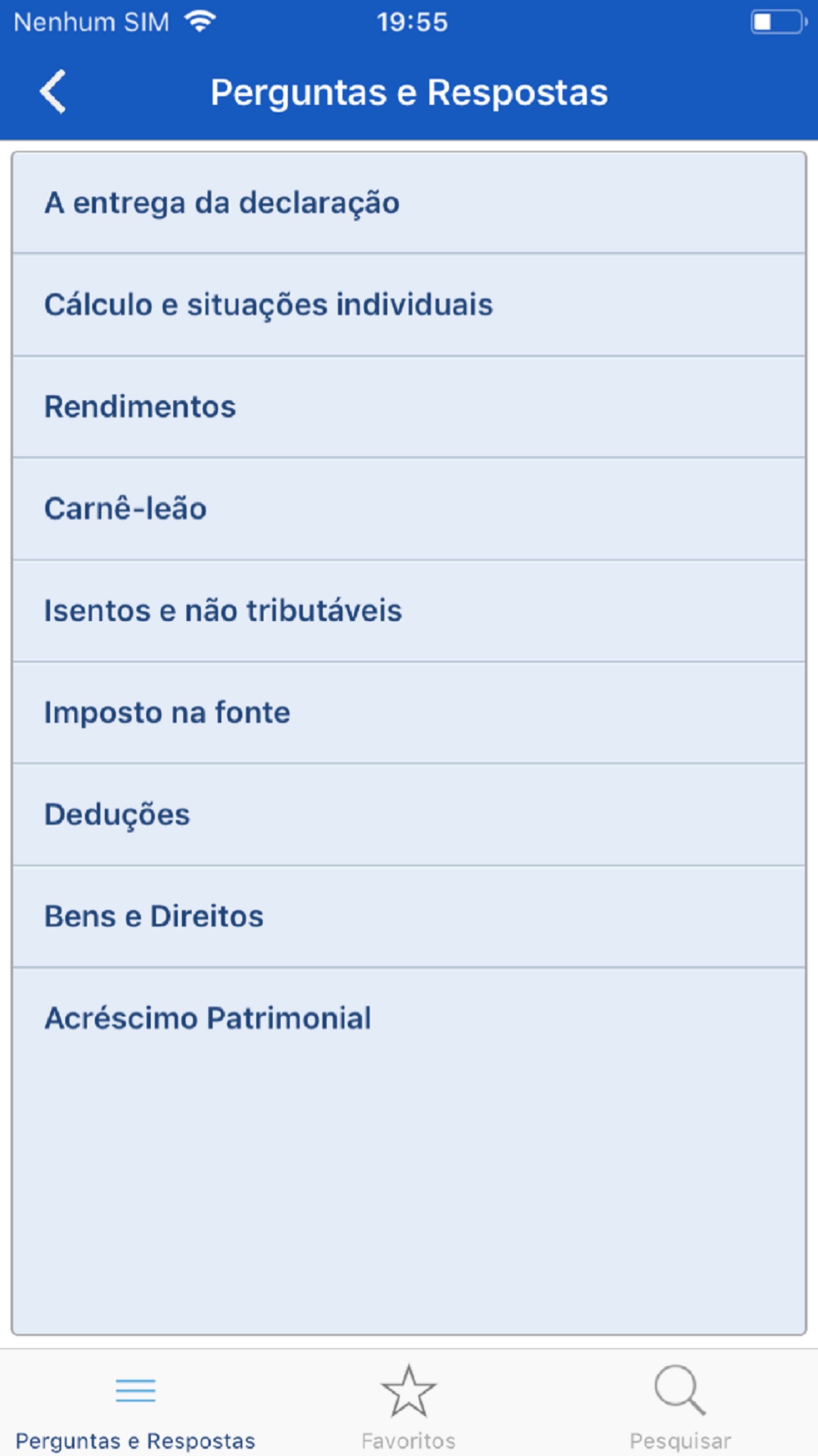 Screenshot do app Meu Imposto de Renda