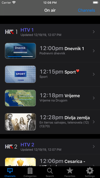 Croatian TV+ Screenshots