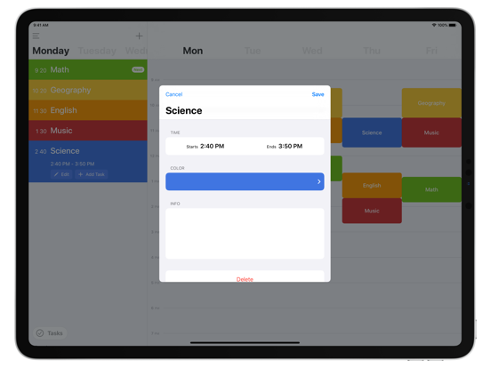 Class Timetable screenshot