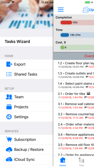 How to cancel & delete Tasks Wizard from iphone & ipad 4