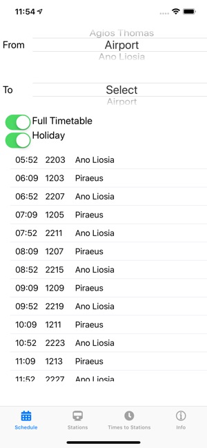 Athens Suburban Timetable