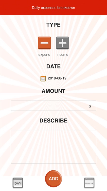 Daily expenses breakdown