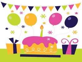 The BirthdayAndPartyTL is a small sticker, which are show the 36 Birthday And Party sticker in cartoon