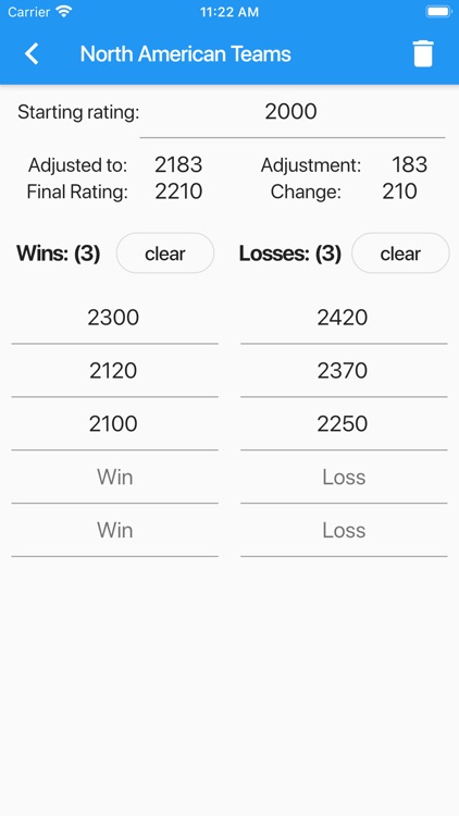 Table Tennis Rating Calculator