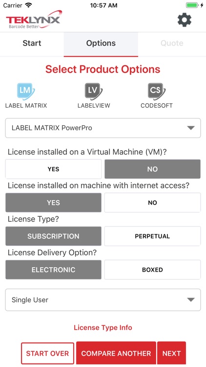 TEKLYNX Parts & Pricing Tool