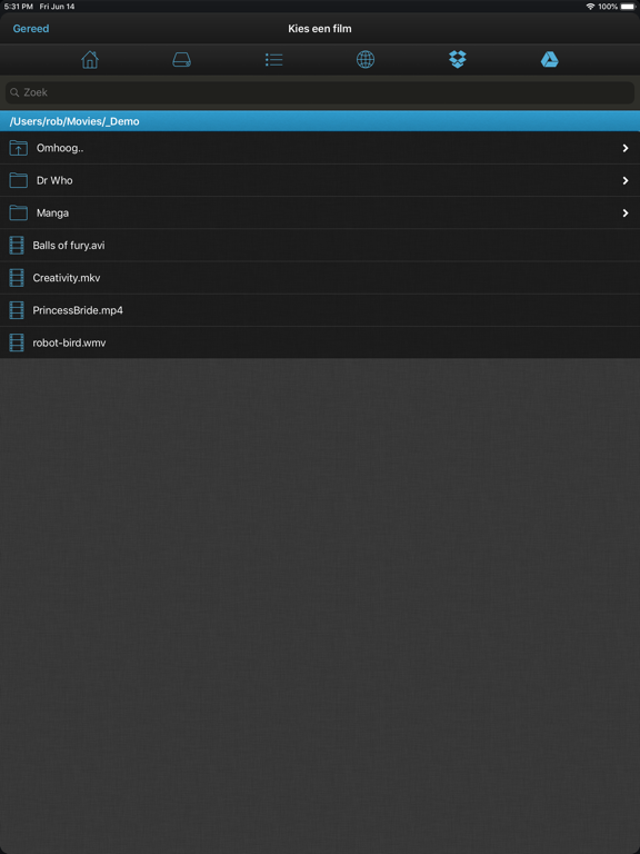 VLC Streamer Pro iPad app afbeelding 2