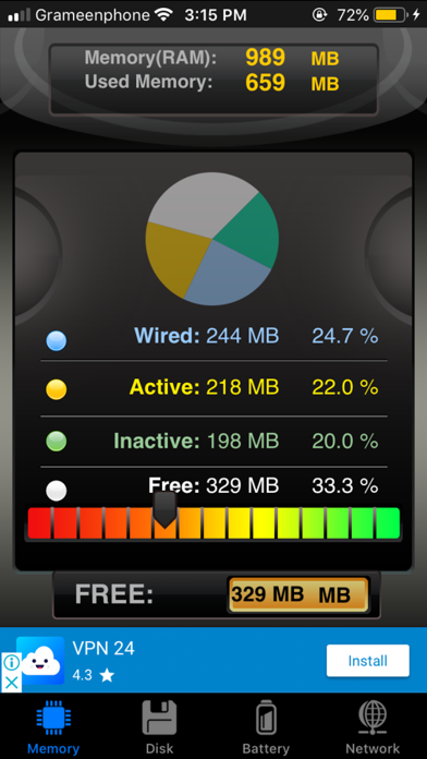 SYS Activity Manager for Memory, Processes, Disk, Battery, Network, Device Stat & Performance Monitoring Screenshot 1