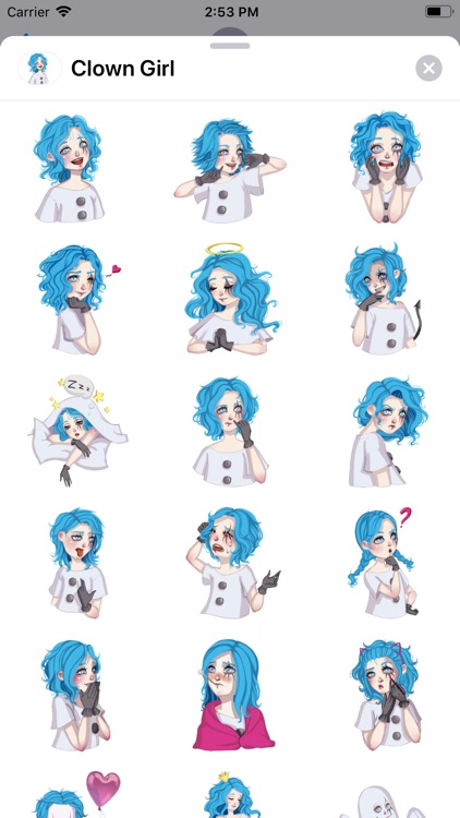 Clown Girl Sticker Pack