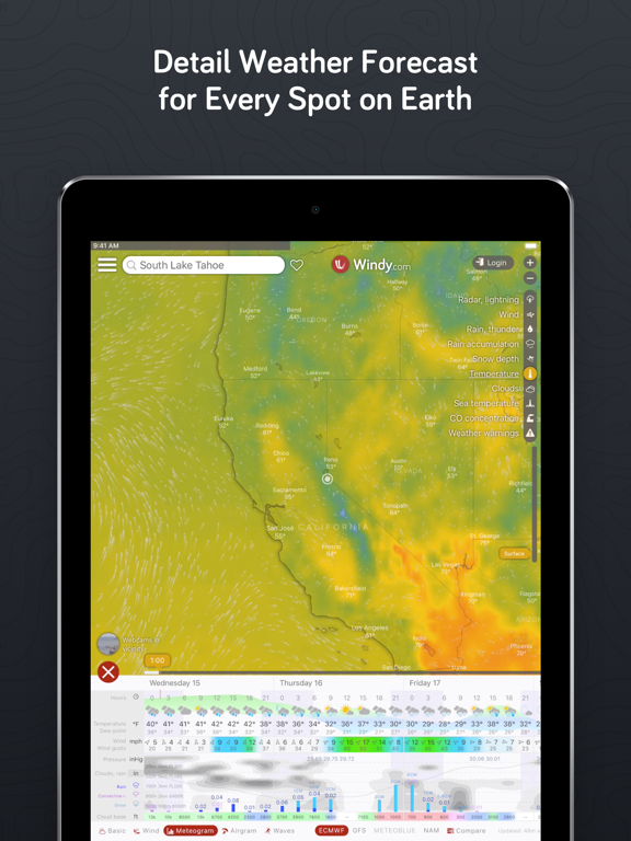 iPad Image of Windy.com