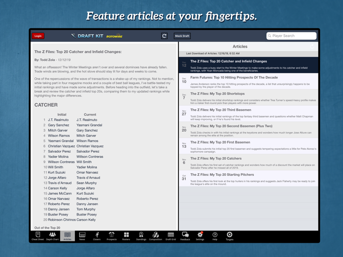 Fantasy Baseball Draft Kit 20