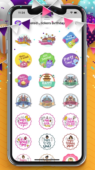 Animated Stickers Birthday screenshot 3
