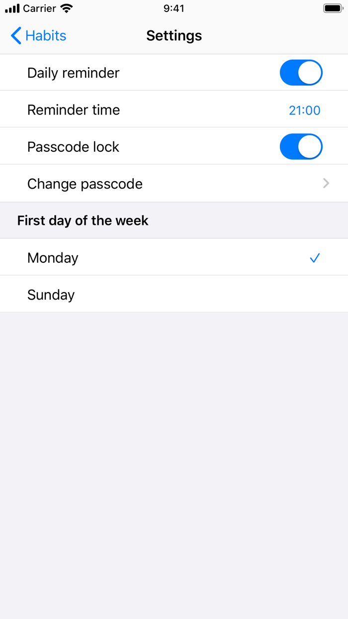 Habits Track your habits