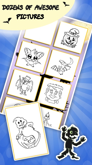 How to cancel & delete Halloween coloring book for toddlers: Kids drawing, painting and doodling games for children from iphone & ipad 3