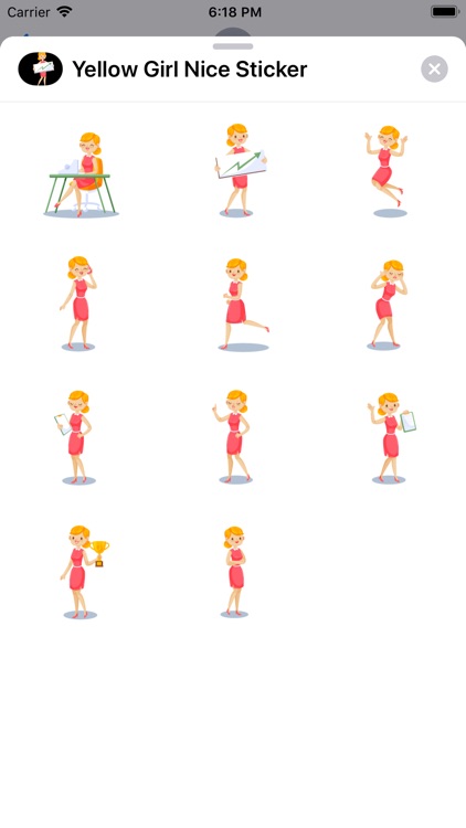 Yellow Girl Nice Sticker