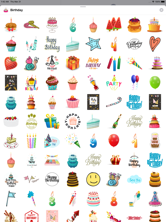 200 Happy Birthday Stickers