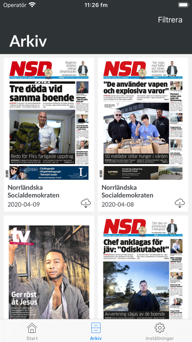 E-tidning NSD screenshot 2