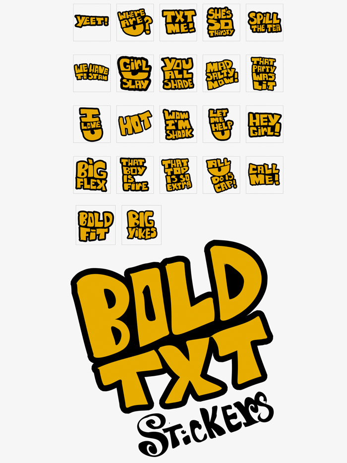 Bold TXT Stickers