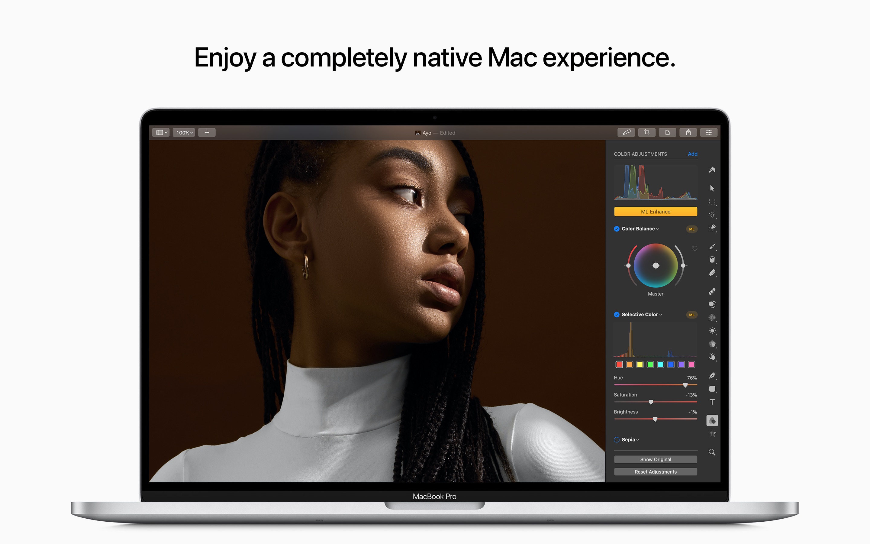 Screenshot do app Pixelmator Pro