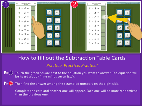 Montessori Subtraction Tables screenshot 2