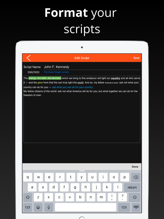 Teleprompter for Video - Scripted! Read and Record screenshot