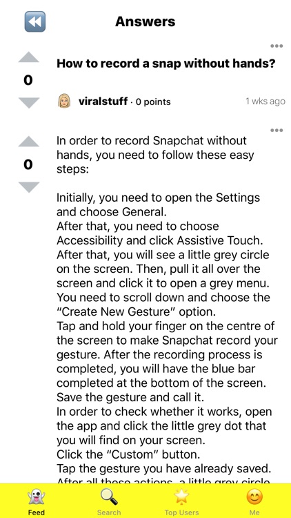 Help Questions for Snapchat