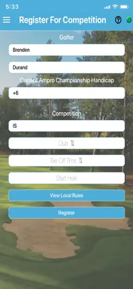 Game screenshot Ampro Golf Competition App hack
