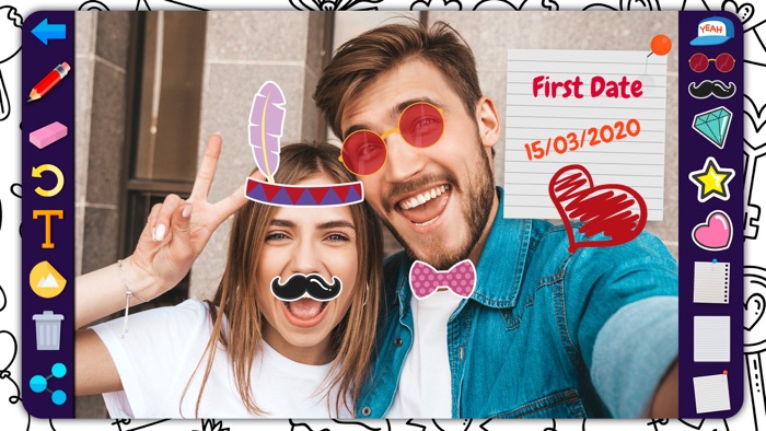 画像上の落書き - ステッカー