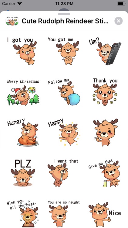 Cute Rudolph Reindeer Stickers