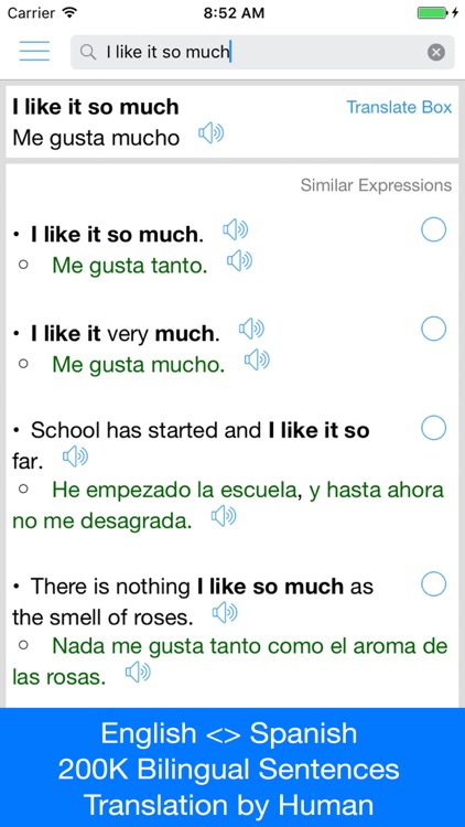 translating english to spanish sentences