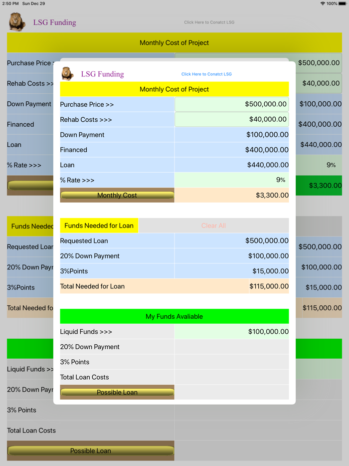 LSG Funding Loan Estimator
