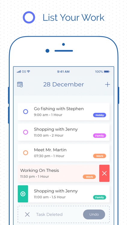 Work Schedule App - to do list